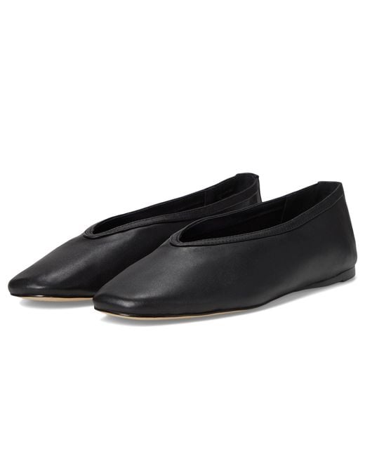 Steve Madden Black Leni Flat Shoes, Rubber