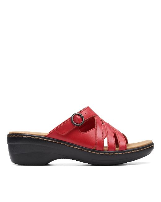 Clarks Red Merliah Holly Slide Sandal