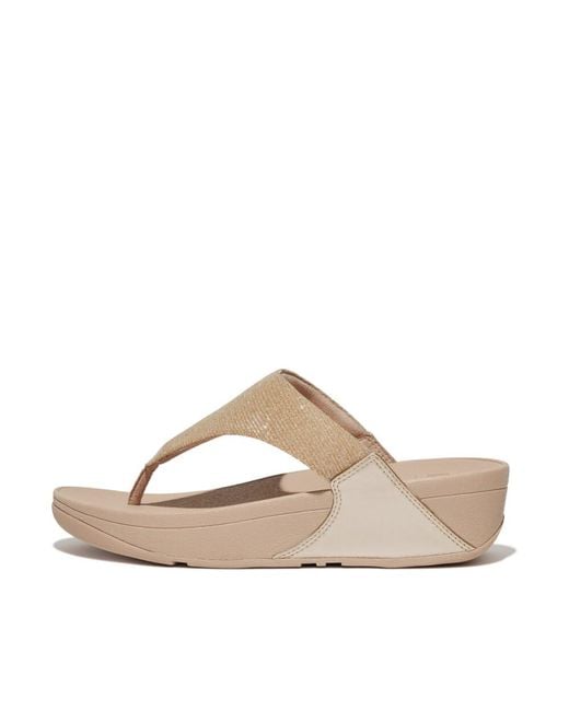 Fitflop Brown Lulu Shimmerlux Toe-post Sandals