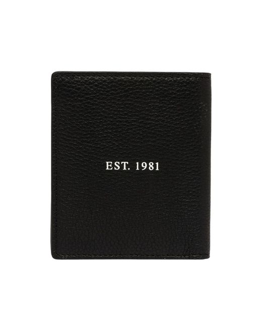 Replay Black Fm5313.000.a3063c Hammered Leather Wallet With Vertical Card Holder for men