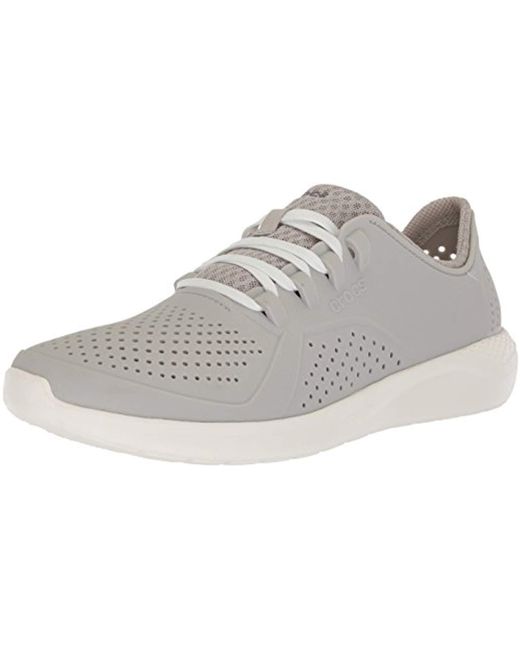 CROCSTM White Literide Pacer Lace Up Sneaker for men