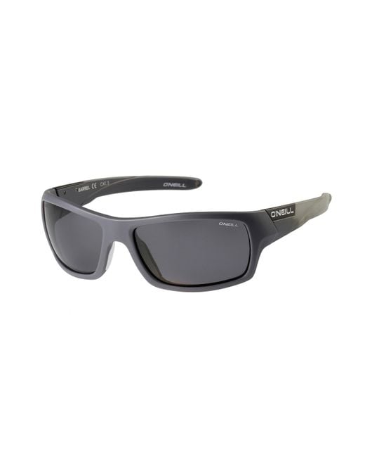O'neill Sportswear Black Barrel 2.0 Polarized Wrap Sunglasses Matte Gray Surfboard