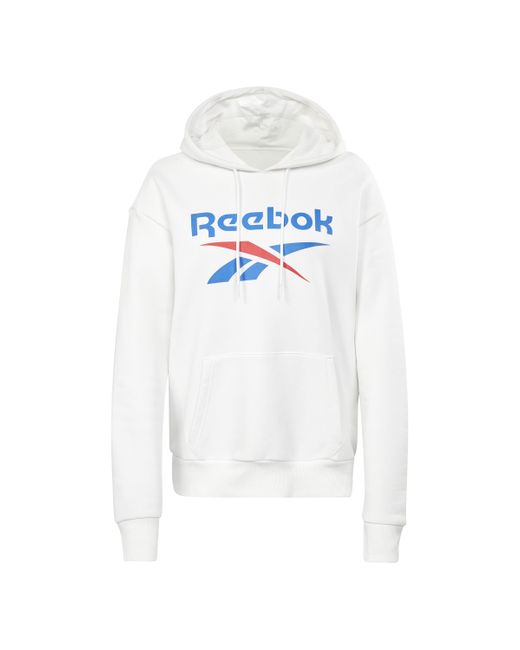 Pile con Logo Grande Felpa con Cappuccio di Reebok in White