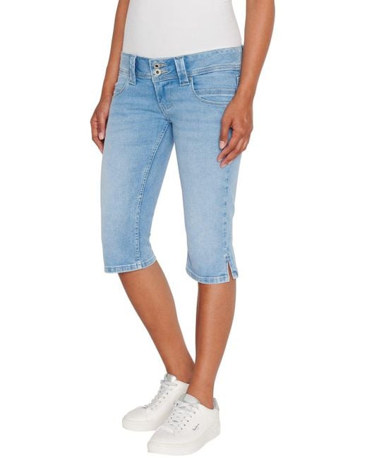Slim Crop Lw Shorts Mujer Pepe Jeans de color Blue