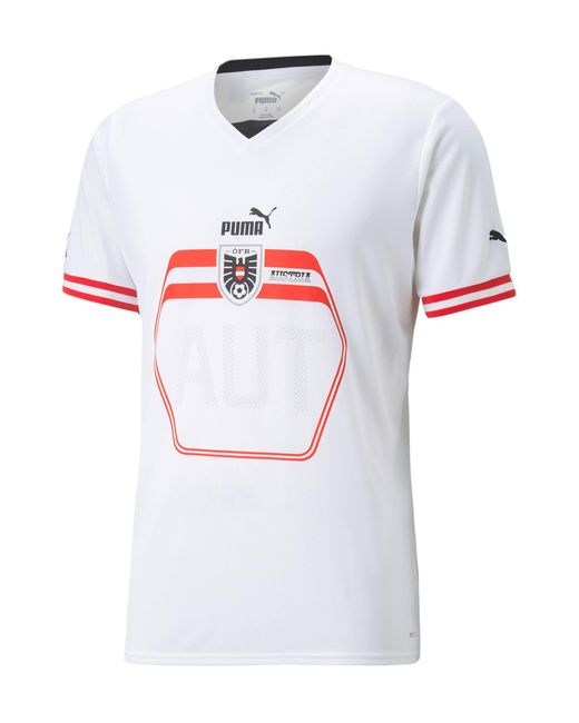 PUMA 2022-2023 Austria Away Football Soccer T-shirt White for men