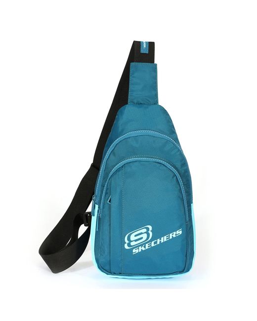 Skechers Blue Small Sling Chest Shoulder Bag Crossbody Backpacks Lightweight Gym Phone Bags For Cycling Running Hiking Climbing Traveling for men