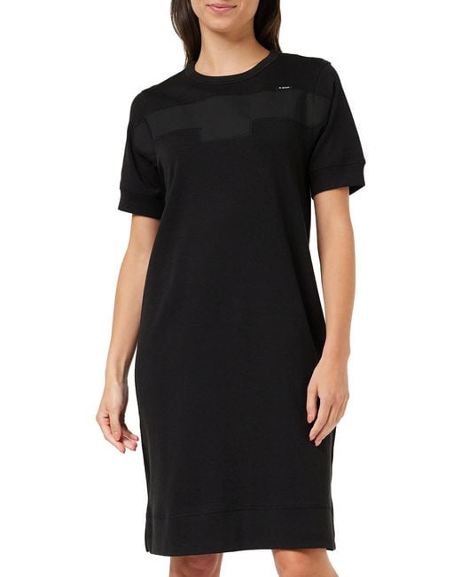 G-Star RAW Patched Tee Dress Casual Jurk in het Black