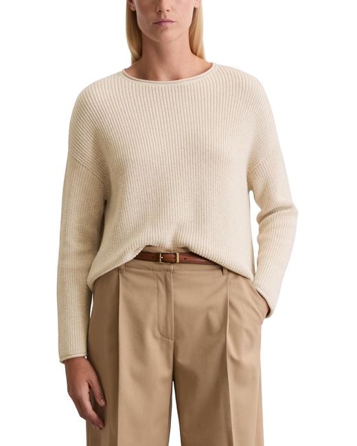 Marc O' Polo Natural Marc OߴPolo Strickpullover mit U-Boot-Ausschnitt Oversize Fit