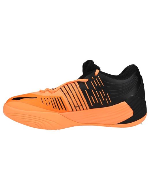 PUMA Mens Fusion Nitro Basketball Sneakers Shoes - Blue, Orange, 11.5 for men