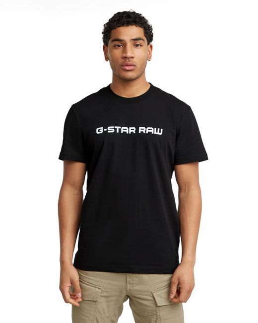 G-Star RAW Corporate Script Logo R T T-shirt Voor in het Black voor heren