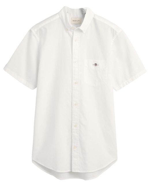 Gant REG Cotton Linen SS Shirt in White für Herren