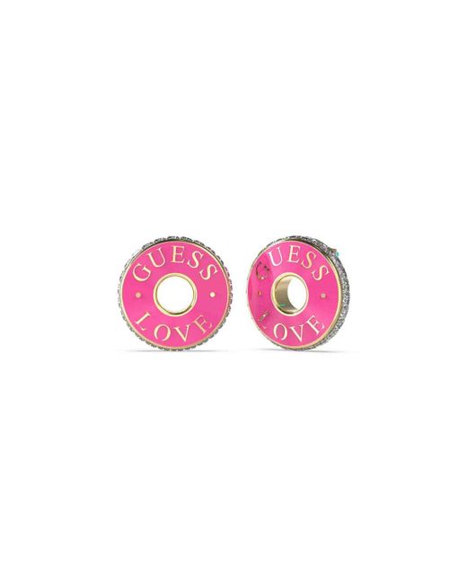 Guess Pink Love Earrings For