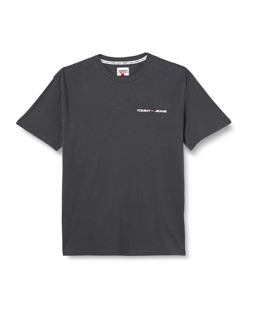 T-shirt Uomo iche Corte Linear Chest Scollo Rotondo di Tommy Hilfiger in Black da Uomo