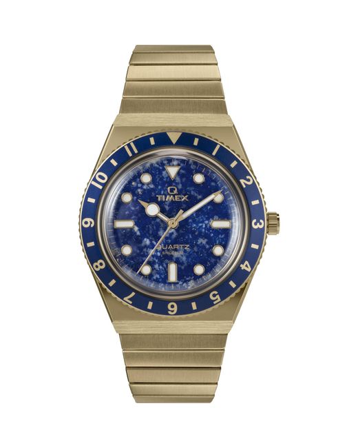 Timex Gold-tone Expansion Band Blue Dial Gold-tone