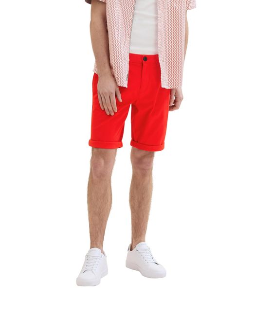 Tom Tailor Slim Fit Chino Shorts in Red für Herren