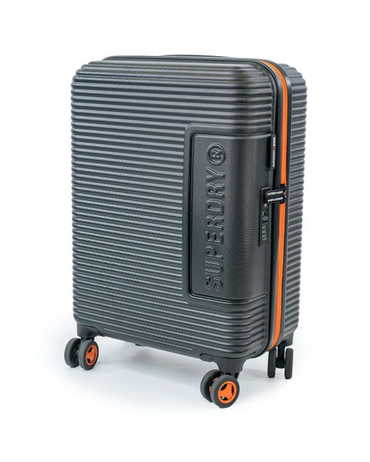 Superdry Blue Hard Shell Travel Suitcases - Lightweight, Robust, Tsa Locks, With 8 Smooth Spinner Wheels, Telescopic Trolley Handle,