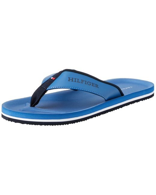 Tommy Hilfiger Comfort Hilfiger Beach Sandaal Flip Flop in het Blue voor heren