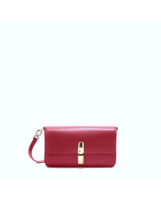 Furla Red Iride Umhängetasche Ciliegia D Strukturiertes Leder Damen