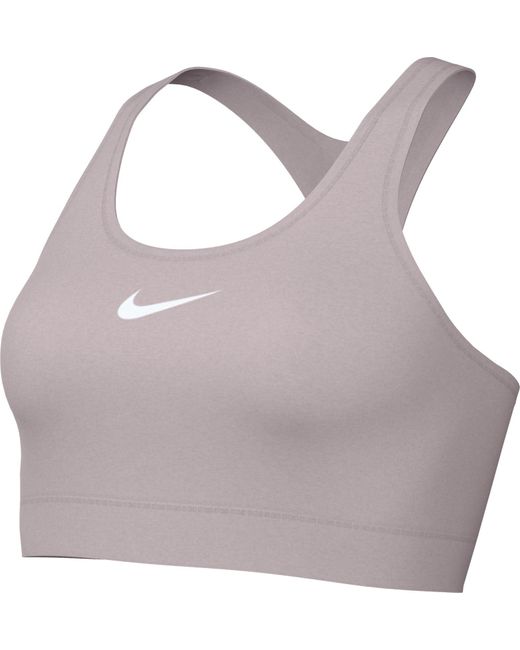 Nike W Nk Swsh Med Spt Bra Sportbeha Voor in het Gray