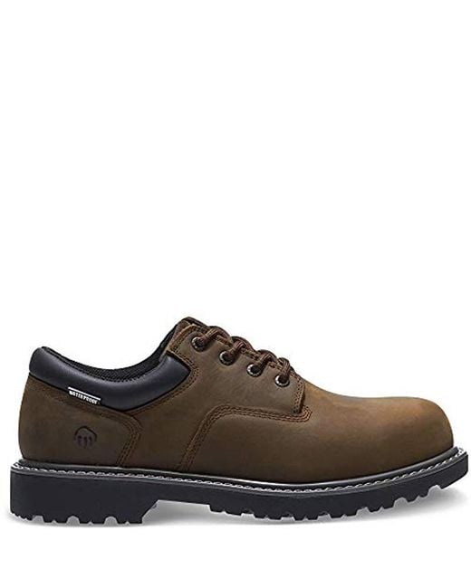Wolverine Brown Floorhand Oxford Waterproof Steel Toe Work Shoes for men