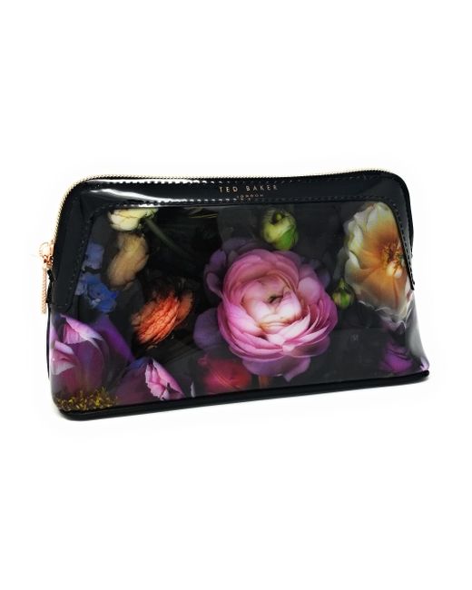 Ted Baker Jeanie Flora Make Up Cosmetic Wash Bag In Mid Grey Black