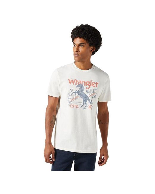 Wrangler White Americana Tea T-shirt for men