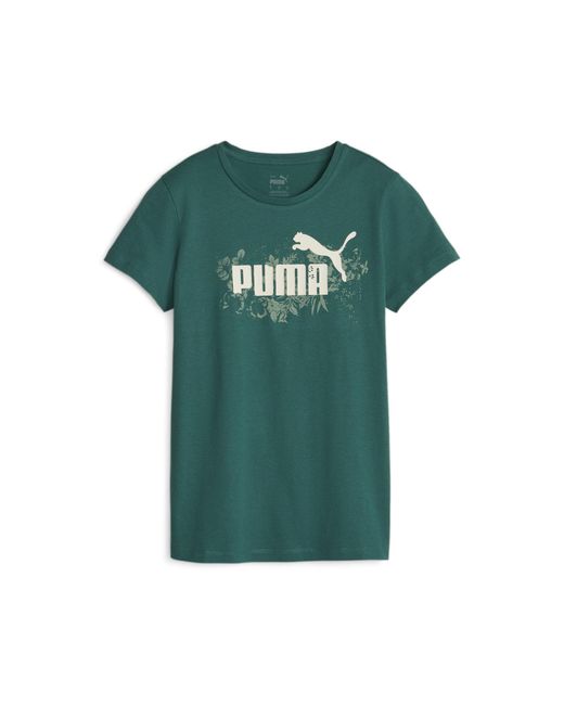 PUMA Green T-Shirt mit Blumenmuster