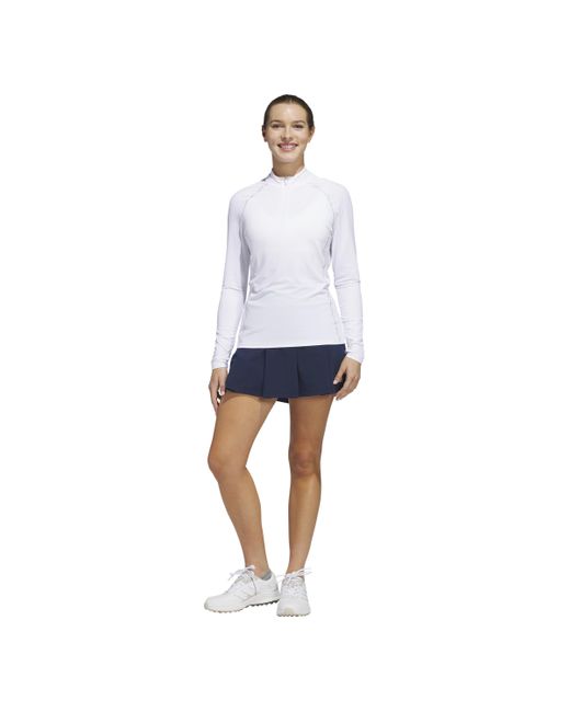 Adidas Blue Ultimate365 Solid Quarter-zip Mock Long Sleeve Top