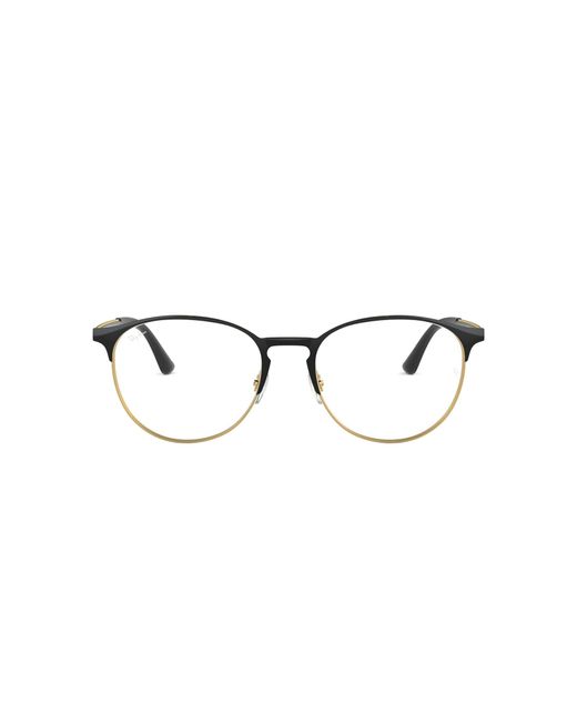Ray-Ban Rx6375 Round Metal Eyeglass Frames, Matte Black On Rubber Gold/demo  Lens, 51 Mm in Metallic - Save 51% - Lyst