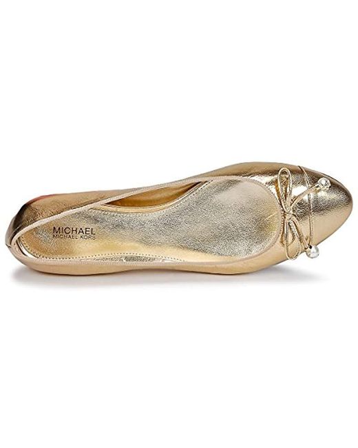 Michael Kors Michael Gia Ballet Flat Shoes Gold Flat Shoes in