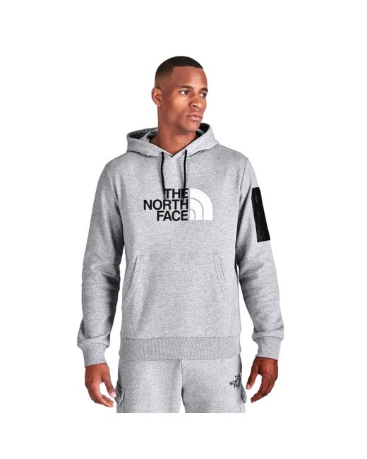 The North Face Blue S Woven Pocket Hoodie Grey for men