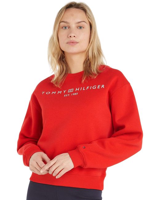 Tommy Hilfiger Red Sweatshirt Without Hood