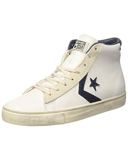 Converse White Adults' Lifestyle Pro Lthr Vulc Mid Low-top Sneakers for men