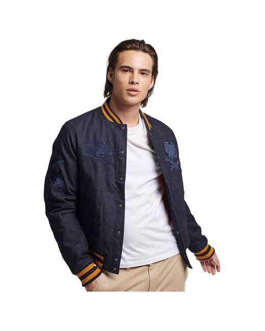 Superdry Blue Vintage Varsity Bomber Jacket for men