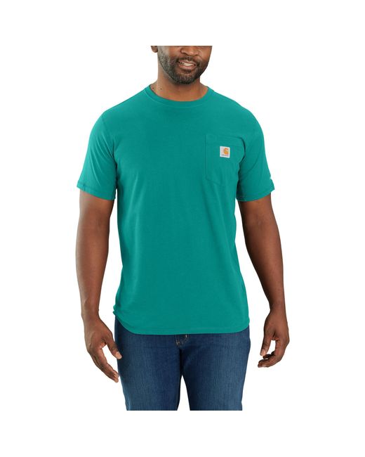 Carhartt Green Force Relaxed Fit Midweight Short Sleeve Pocket Tee Dragonfly 2xl for men