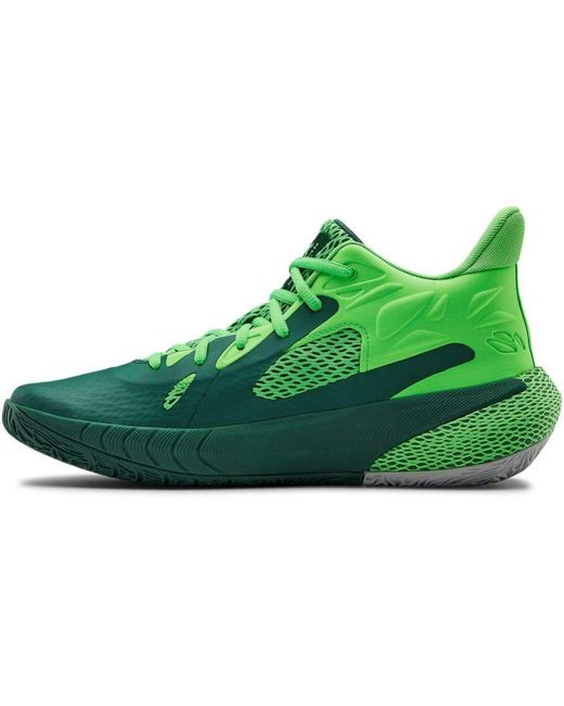 green and white under armour basketball shoes