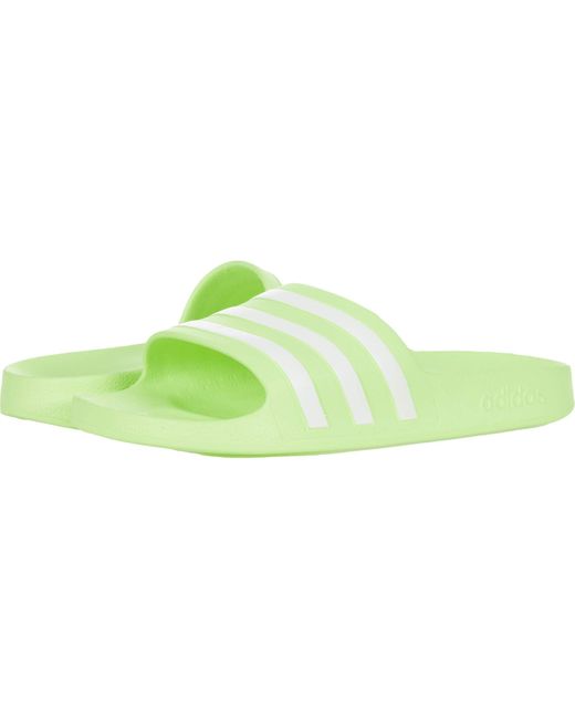 Adidas Green Adilette Aqua Slides Schiebe-Sandalen