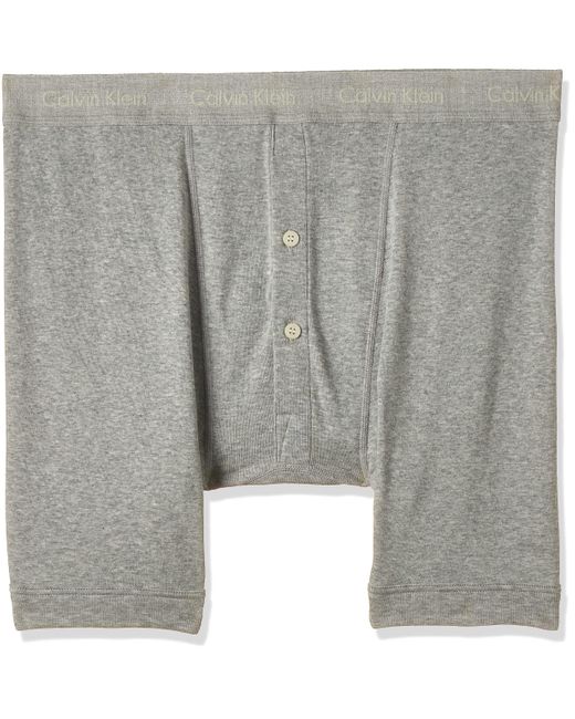 Calvin Klein Gray Calvin Klein Boxer Brief - Button Fly - Long Leg Boxers For - S Boxer Shorts - Boxer Shorts - Pack Of 1 - Grey - Extra for men