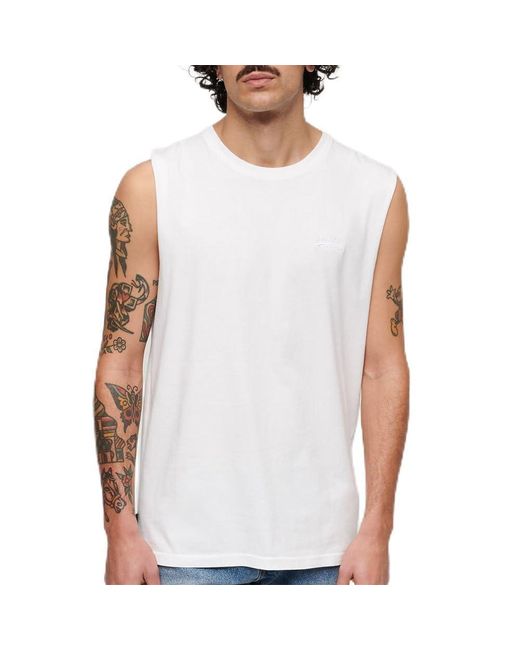 Superdry Essential Logo Ub Sleeveless T-shirt S White for men