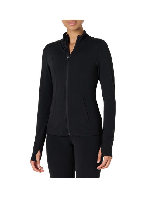 Amazon Essentials Black Active Formflex Buttery Soft Slim Fit Full Zip Jacket