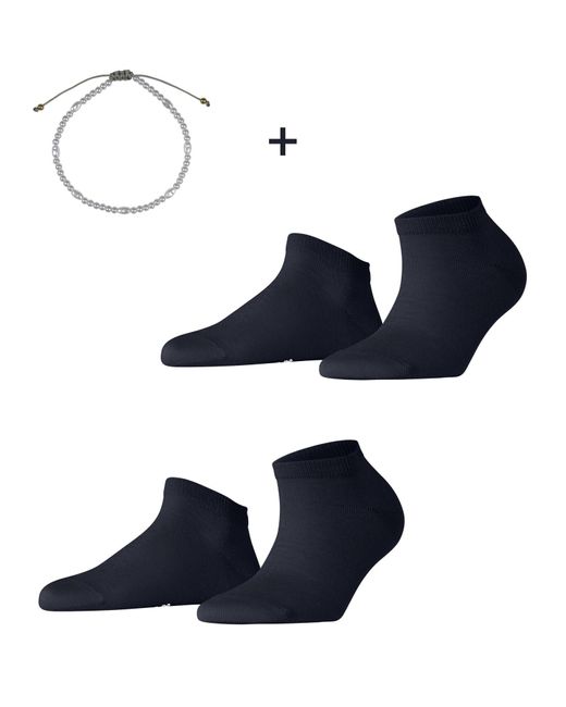 Esprit Blue Sneakersocken Irisée Multipack W Sn Baumwolle kurz einfarbig 2 Paar