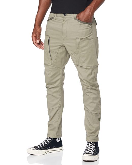 G-Star RAW Zip Pocket 3d Skinny Cargo Pants in het Natural voor heren