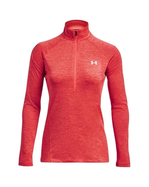 Under Armour Red Tech Twist 1⁄2 Zip Long-sleeve Pullover Sweatshirt,