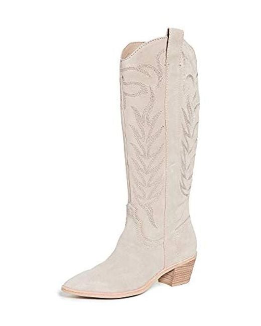 dolce vita solei boots white embossed leather