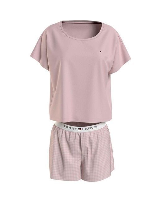 SS Jersey PJ Set UW0UW05425 Pyjamas Tommy Hilfiger en coloris Pink