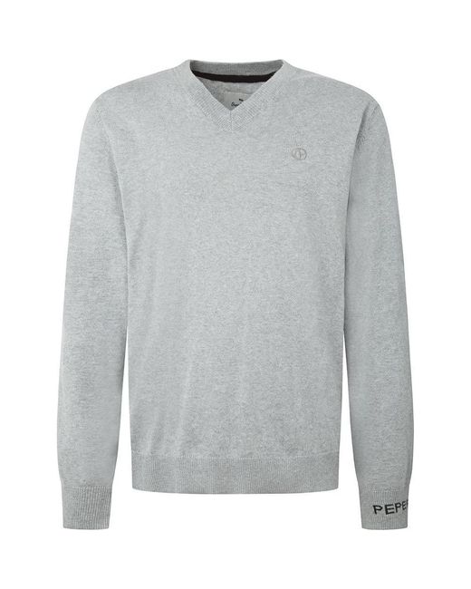 Pepe Jeans Gray Andre V Neck Pullover Sweater for men