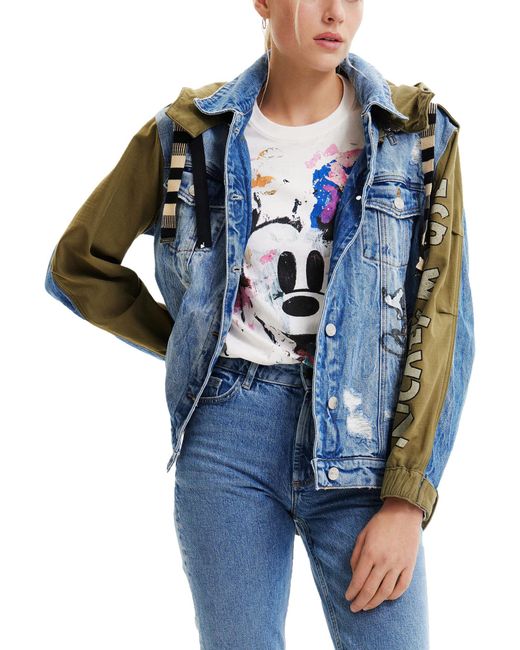 Desigual Übergangsjacke MICKEY khaki/blue denim S | Lyst DE