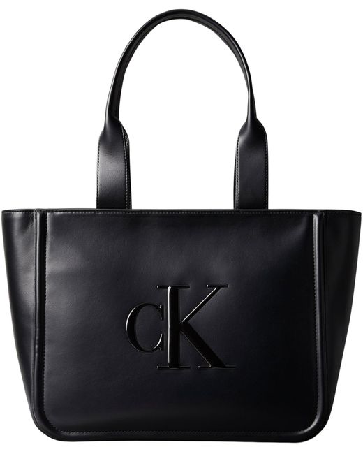Calvin Klein Raised Ck Medium Tote Lv04f3218g Draagtas in het Black