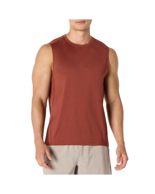 Camiseta para Mostrar Músculos Elástica y Técnica Hombre Amazon Essentials de hombre de color Red