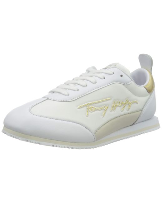 Tommy Hilfiger Gold Signature Retro Runner Sneaker in Weiß | Lyst DE
